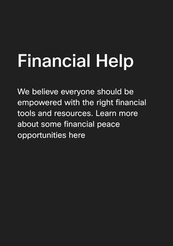 Graphic for financial assistance and support through Harvest Community Church resources.