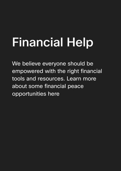 Graphic for financial assistance and support through Harvest Community Church resources.