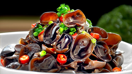 S4. Champignons chinois avec ses cacahuètes à la sauce au vinaigre