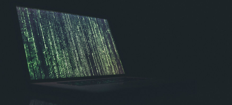 Computer with code filling the screen
