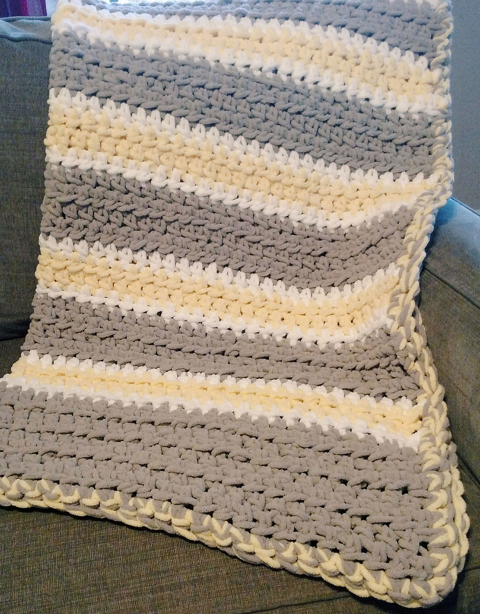 Dark Grey//Pale Yellow Baby Blanket blankets