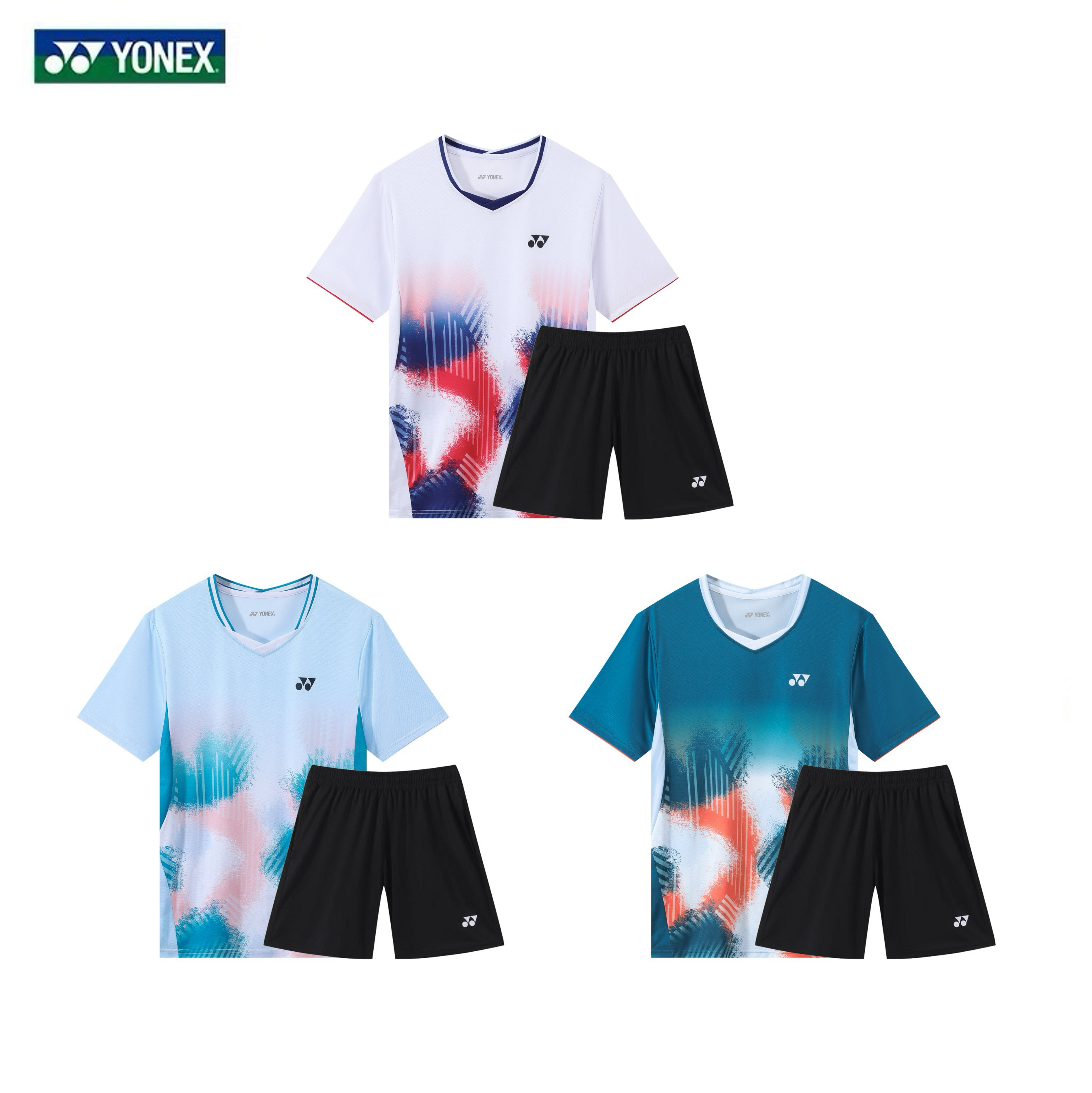 Yonex Training T-Shirt and Shorts Set Game Wear Badminton Tennis Breathable