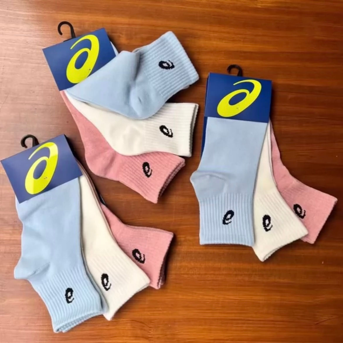 ASICS Ankle Socks Pastel Set, 3 Pairs