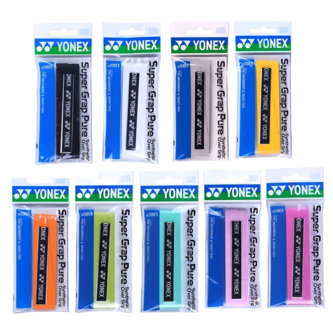 Yonex Super Grap AC108EX Tennis Pure Synthetic Over Grip (1 Wrap)