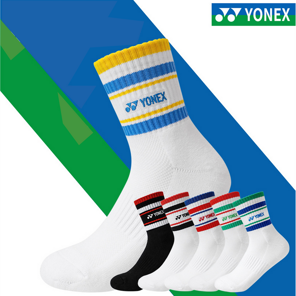Yonex 3D Ergo Mid-Crew Striped Socks