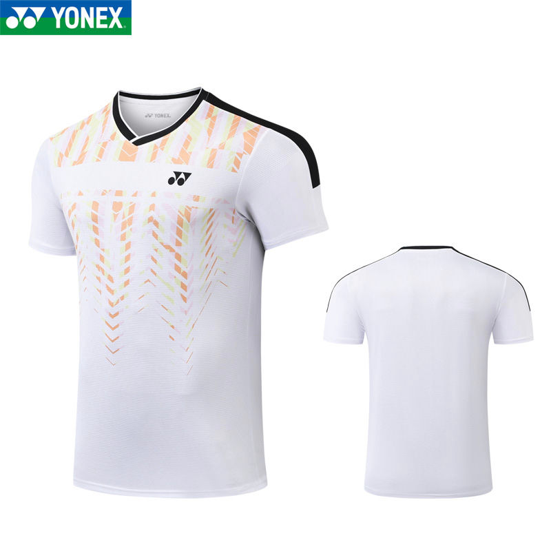 Thumbnail: Yonex Tournament Game Shirt Breathable V-Neck with Dynamic Chevron Design