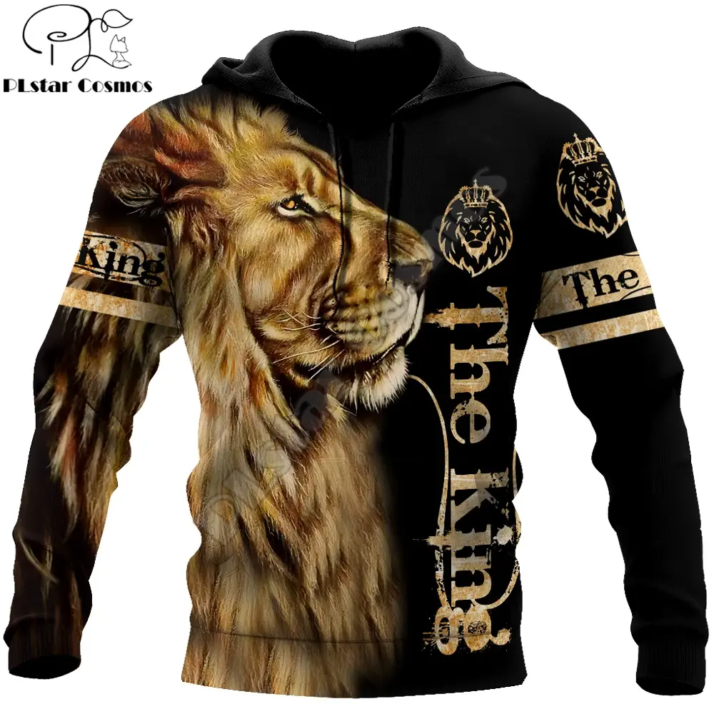 Animal Lion 3D Printed Fashion Mens Hoodie Harajuku Streetwear Pullover Autumn