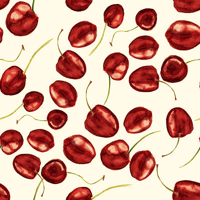 Motif Cerises Aquarelle