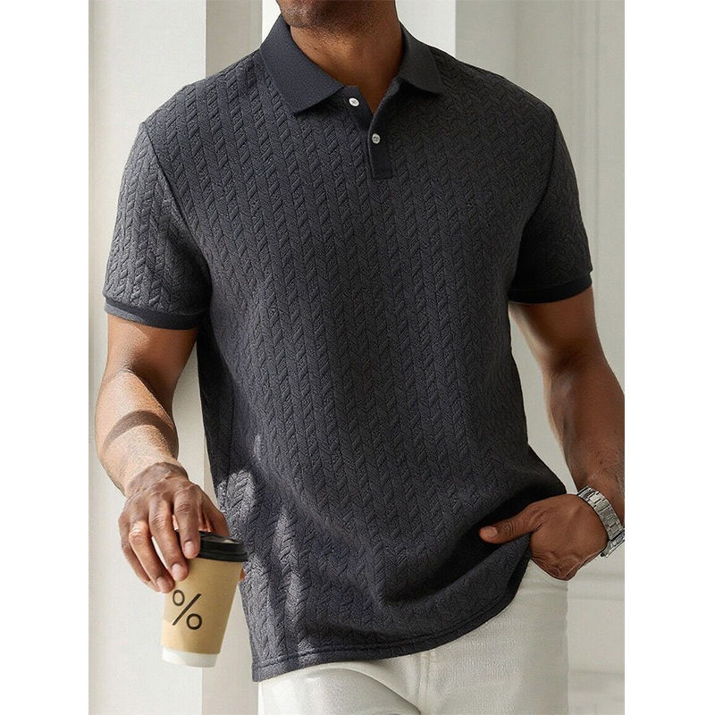 Miniatura: Mens Polo Shirt Summer Short Sleeve Male Polos Streetwear Man Tops Solid Color P