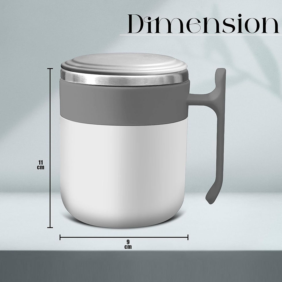 Modern steel mug with lid and handle – corporate gift for offices and employees.