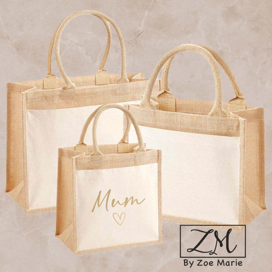 Personalised Jute Pocket Tote Bag