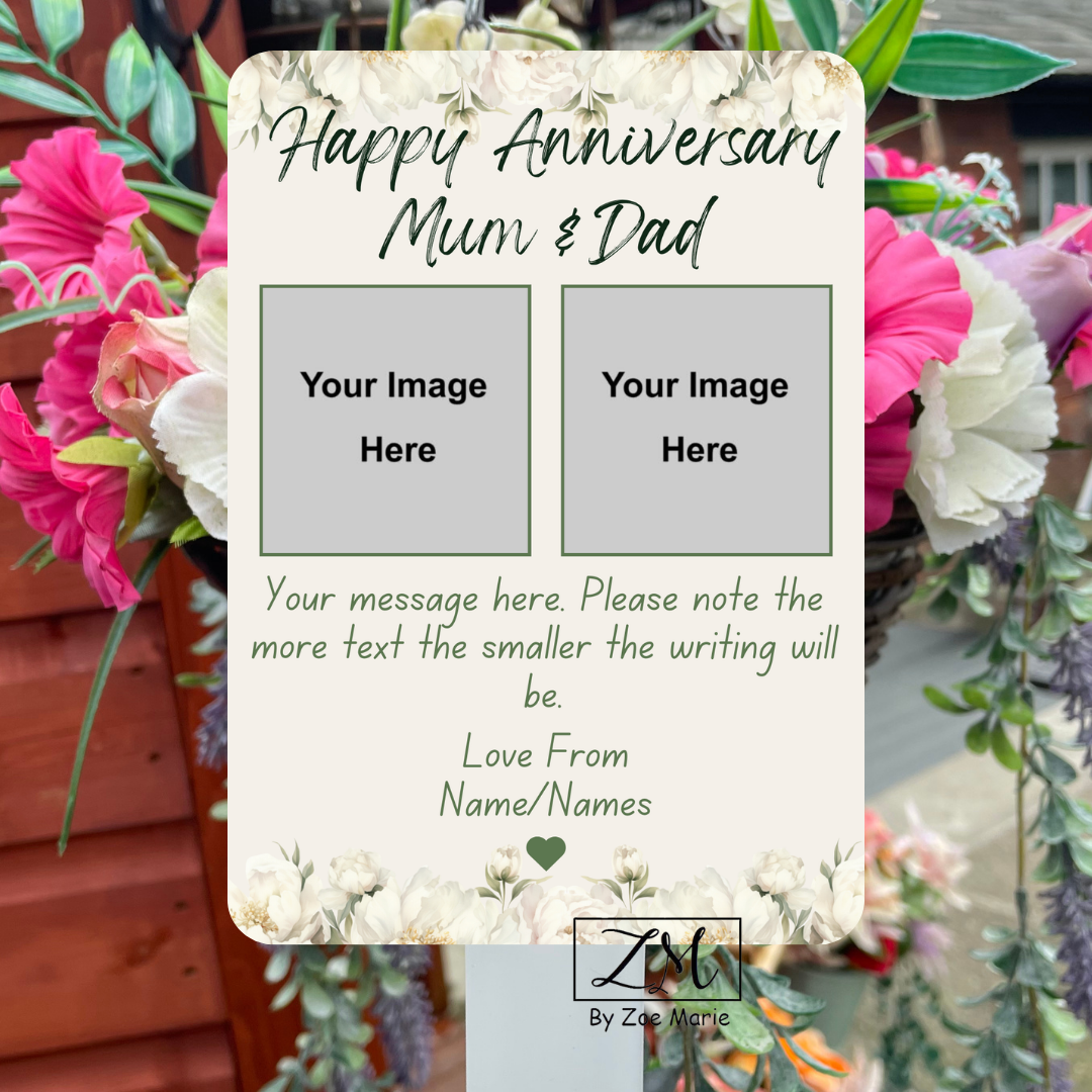 Personalised Anniversary Grave Card Plaque