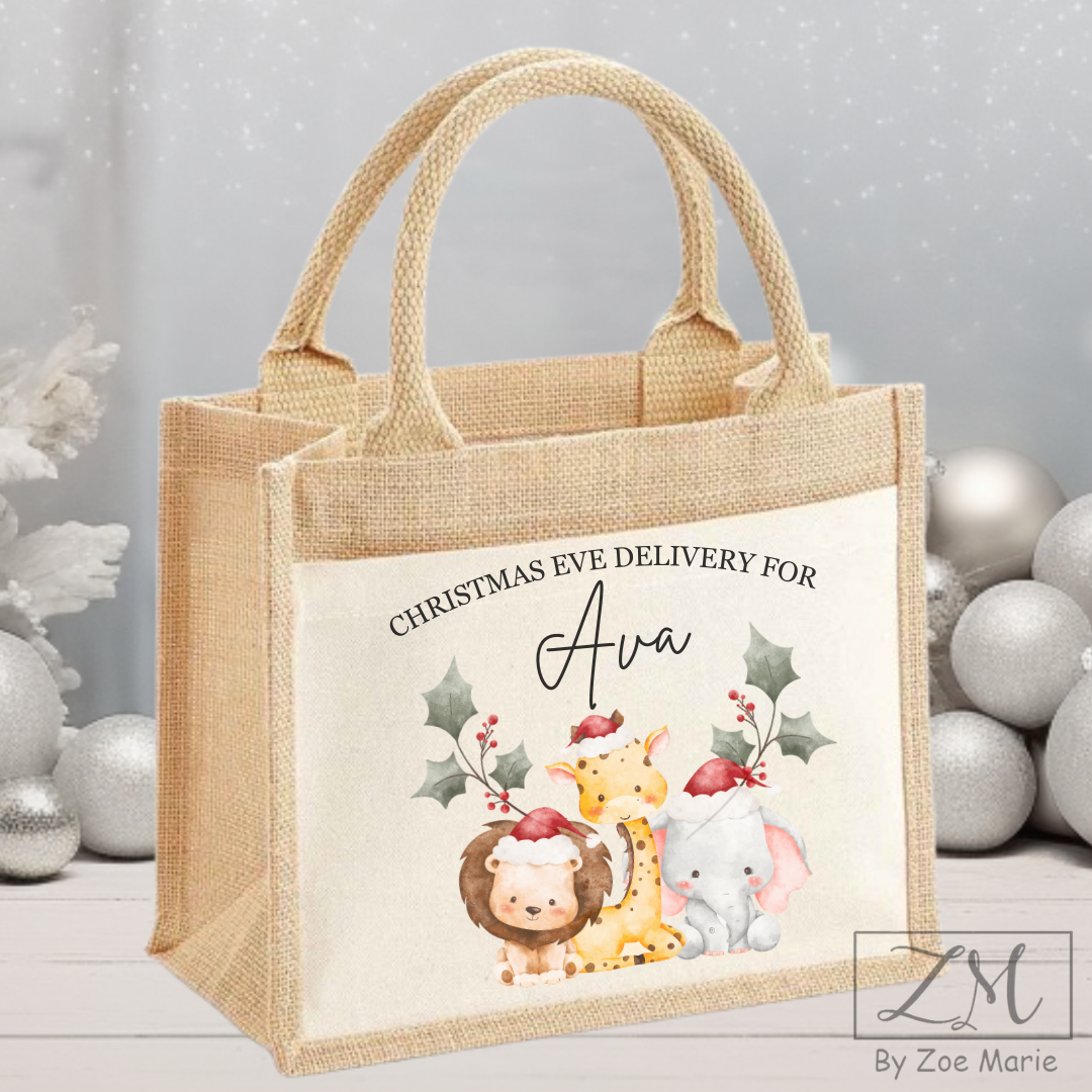 Personalised Safari Christmas Eve Bag