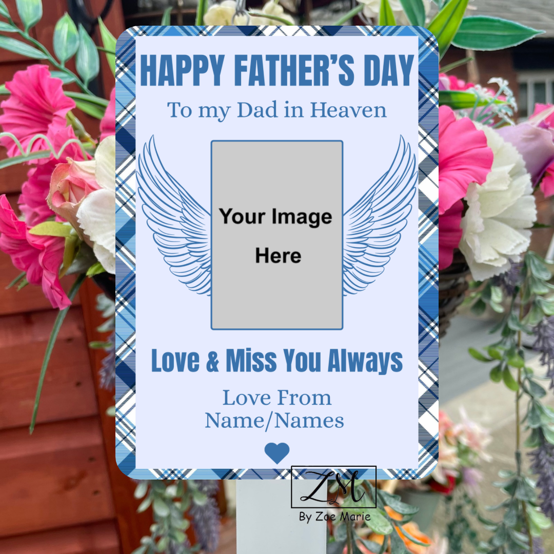 Personalised Father's Day Angel Wings Grave Card Plaque