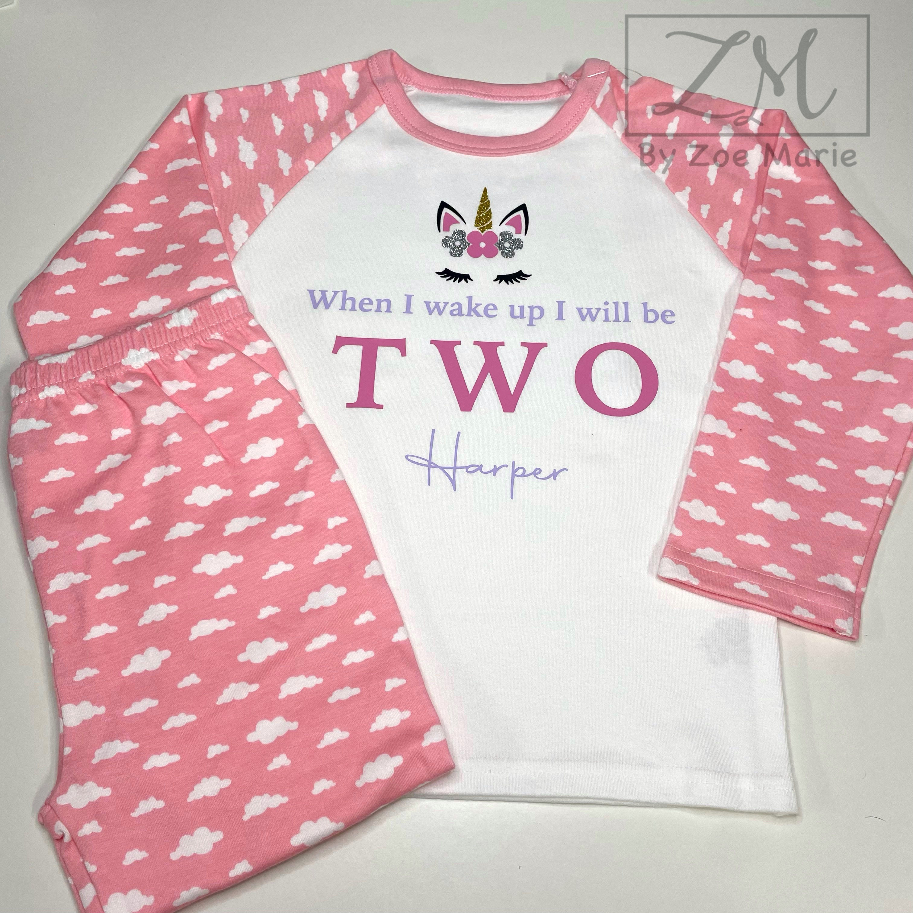 Personalised Unicorn Birthday Pyjamas