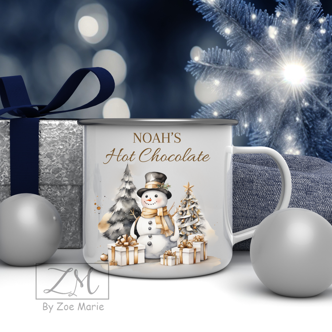 Personalised Snowman Christmas Hot Chocolate Mug