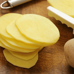 Sliced potatoes