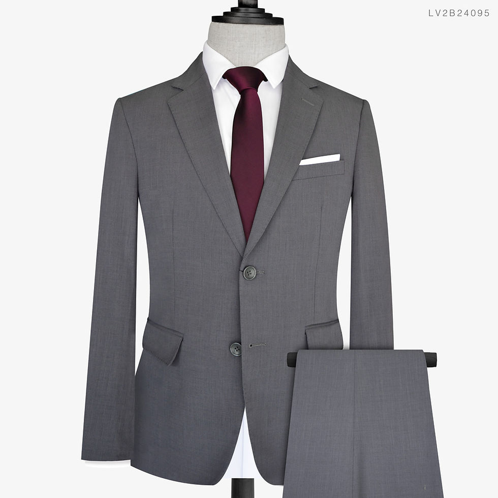 Men’s grey 2-button slim-fit suit with notch lapel – Kinghouse Apparel