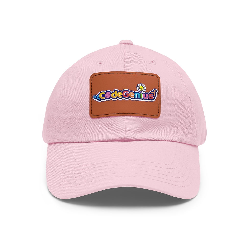 Thumbnail: Dad Hat with Leather Patch (Rectangle)