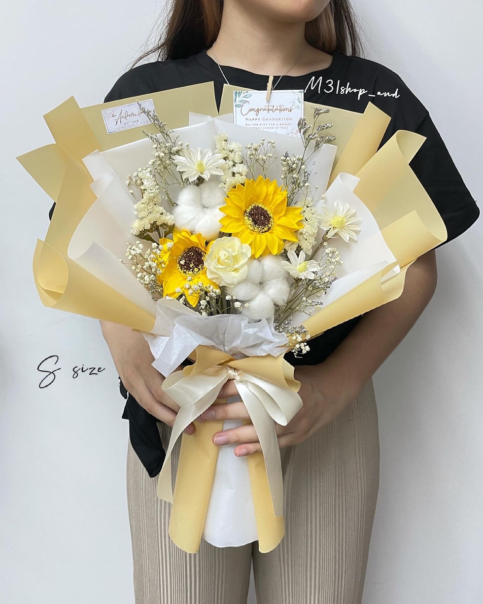 縮圖：S size 🎓太陽花花束 🌟 Star🌟 -粉橙色花紙