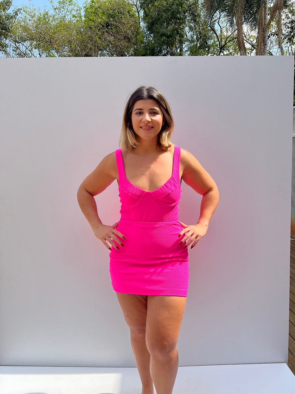 Miniatura: Mini saia Vic no neoprene texturizada