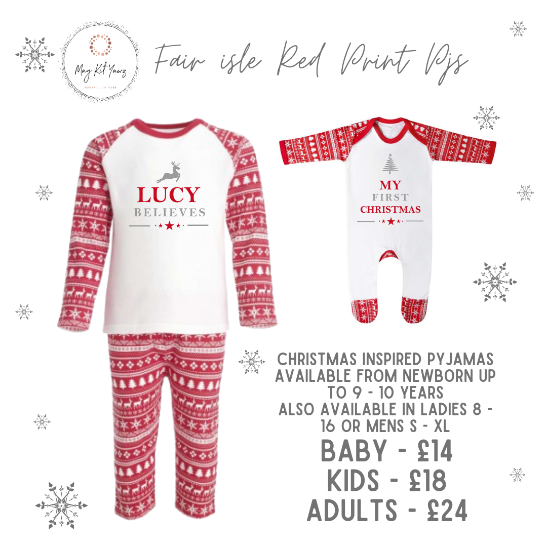 Fair Isle Red Print Pyjamas