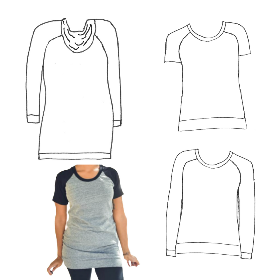 Thumbnail: Custom Ladies Raglan Sweater Dress - Mama & Me