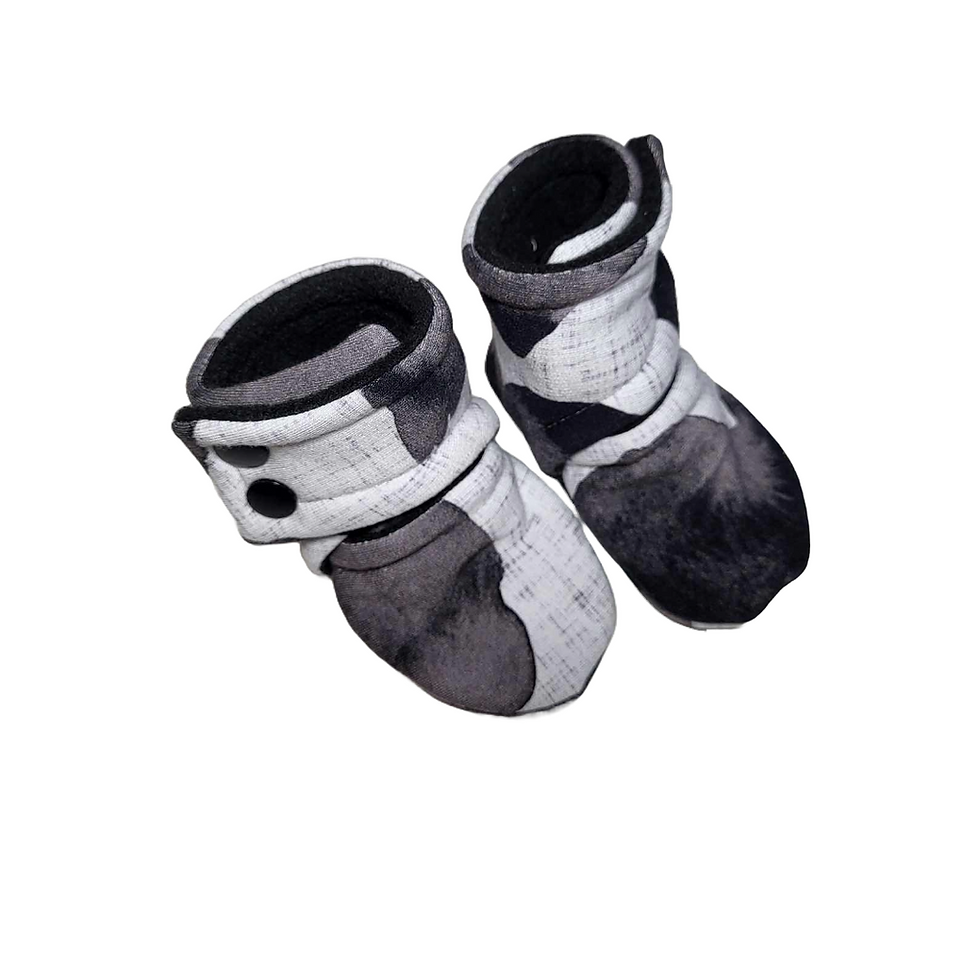 Stay On Baby Booties - Holstein Cow Print