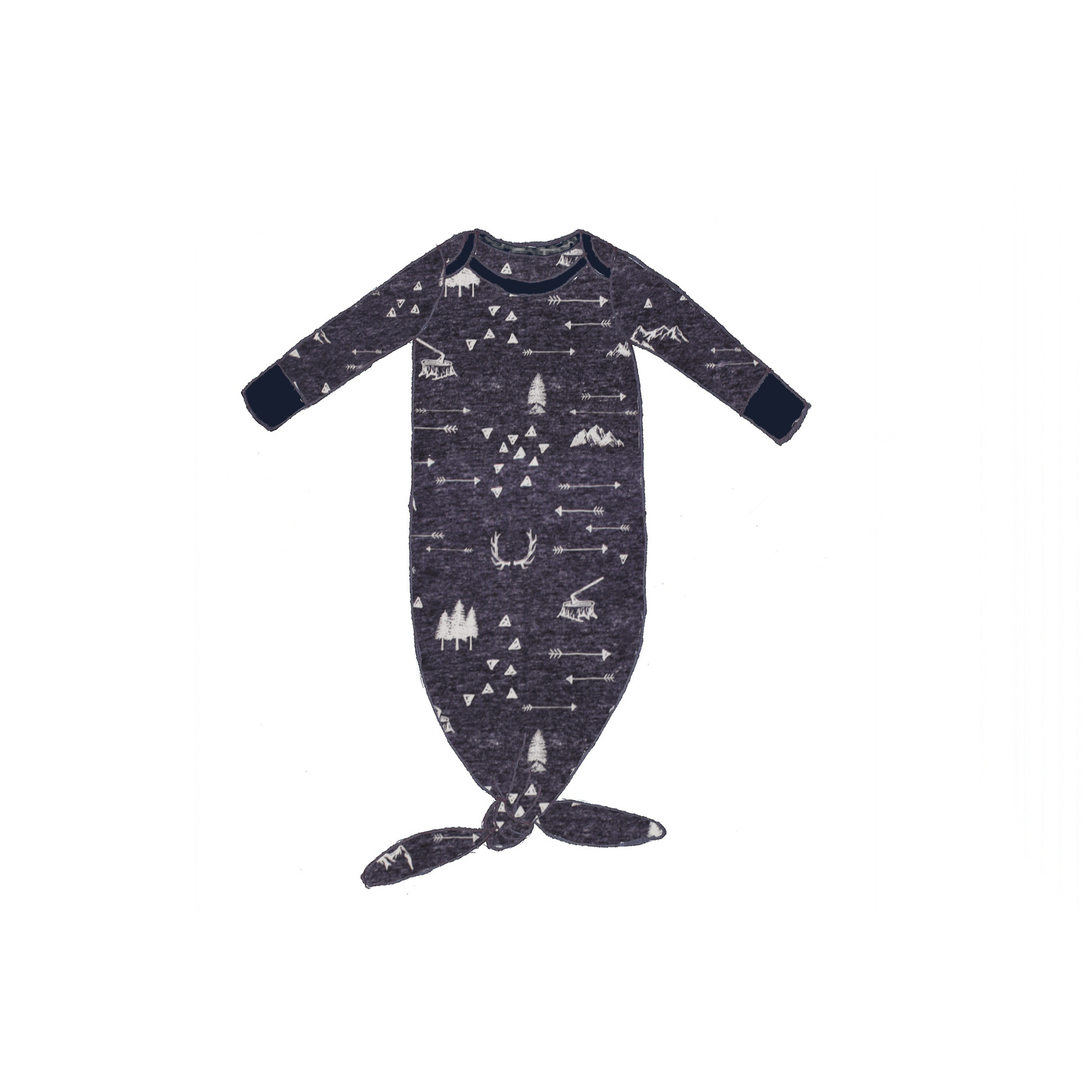 Knotted Baby Gown - Mountain Arrows