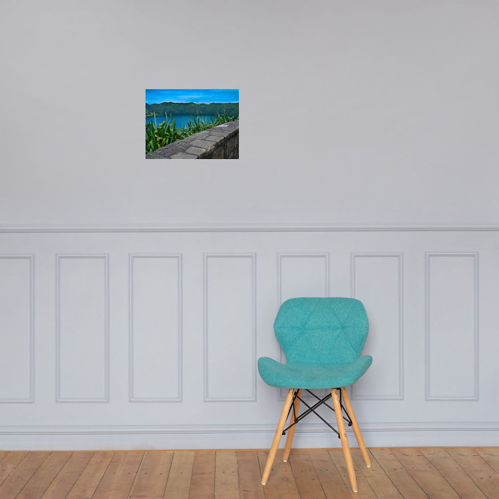 Miniaturbild: Azoren Landschaft mit Vulkansee (Poster)