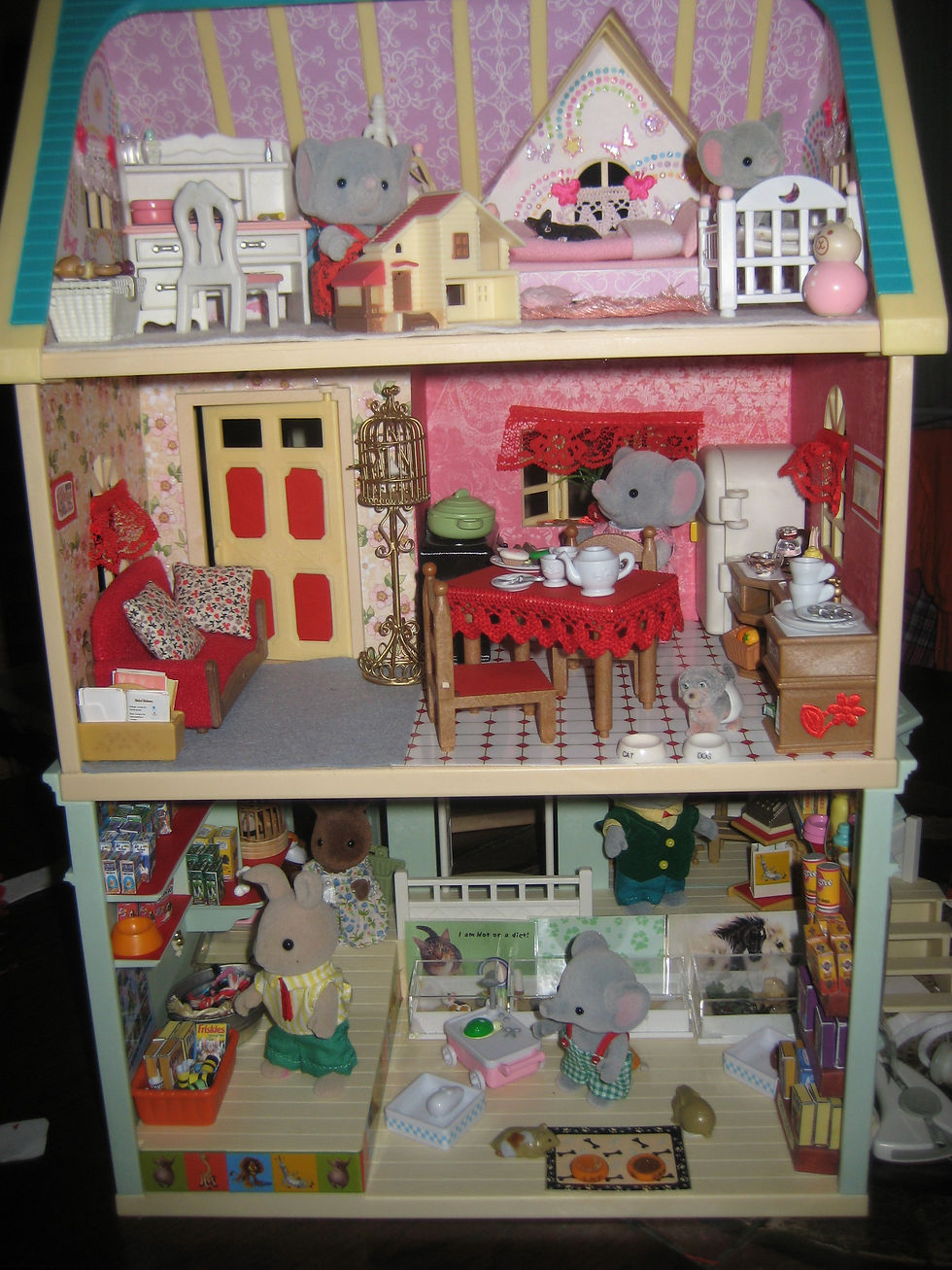 Sylvanian Applewood cottage stacked