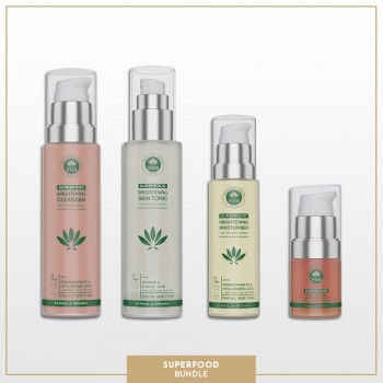 VEGAN SKIN CARE BUNDLE | SUPERFOOD SKIN SYSTEM 4PC KIT | GLOW + YOUTH BOOST