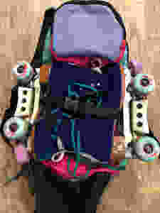 Rookie skatepack with skates fixed on the front.