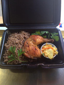 Jerked Chicken with Coconut Rice and Beans