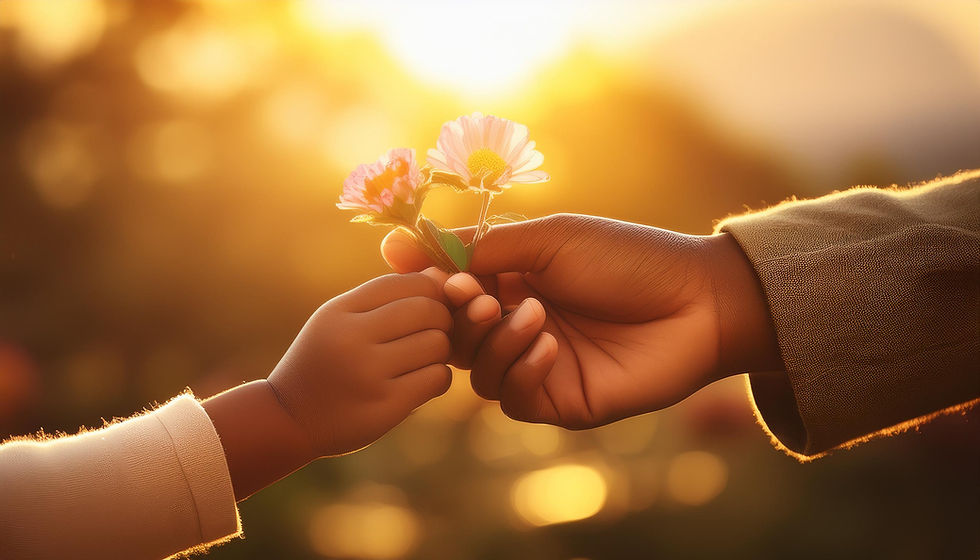 Firefly a child's hand giving flowers to an adult hand 57323.jpg