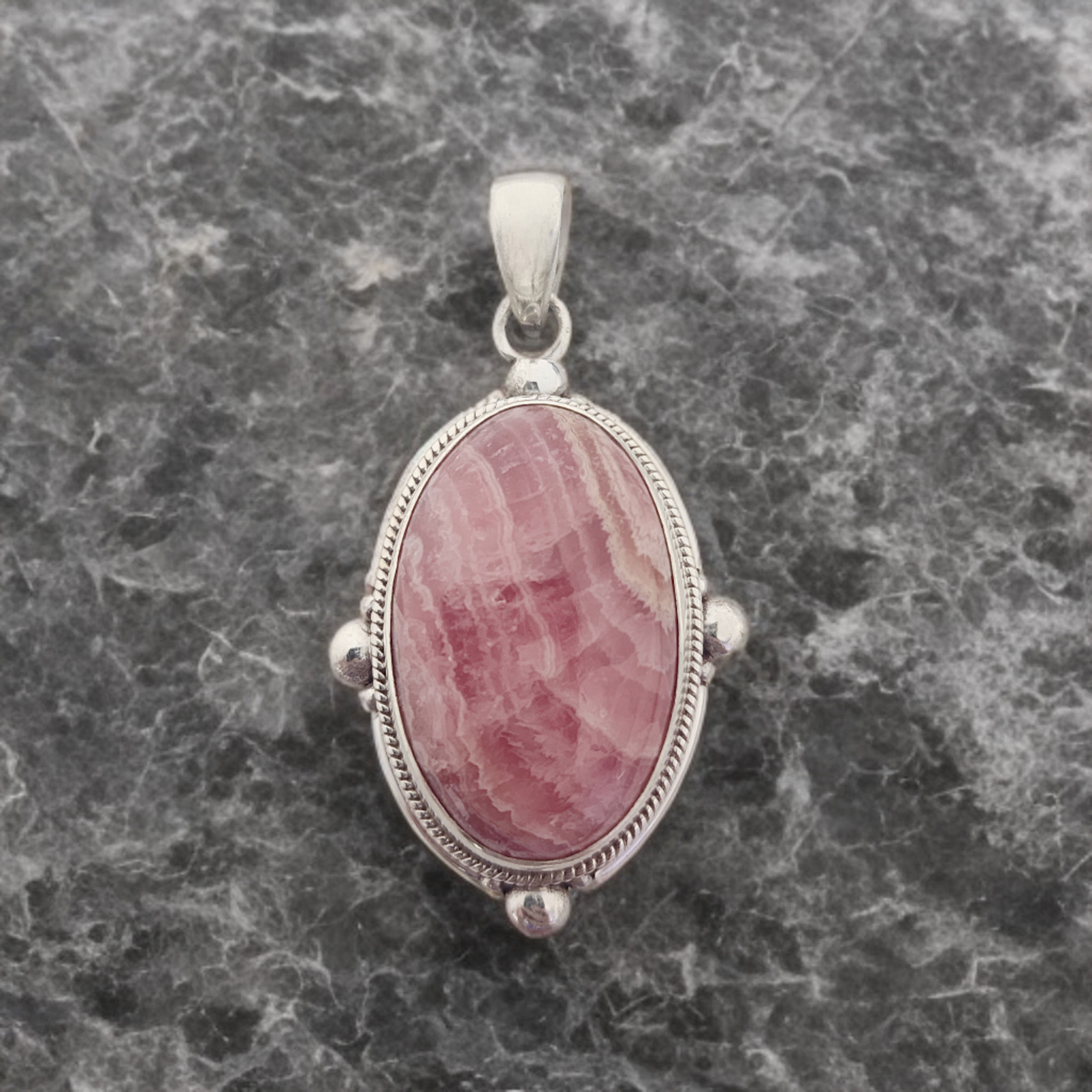 Rhodochrosite Pendant .925 Sterling Silver (OC2)