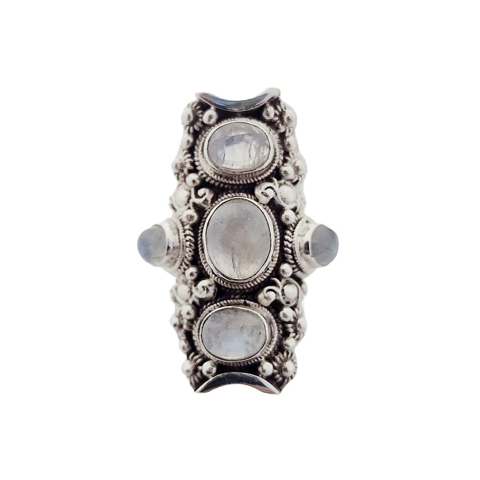 Thumbnail: Rainbow Moonstone Ring .925 Sterling Silver (OC13) Front