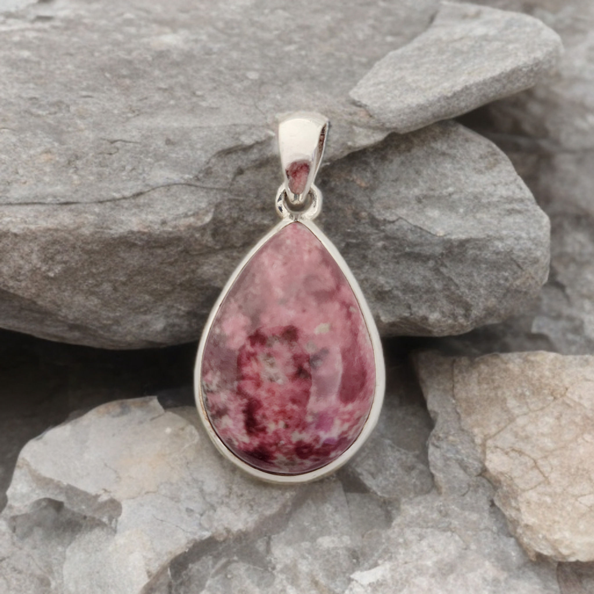 Thulite Pendant .925 Sterling Silver (TDC3)