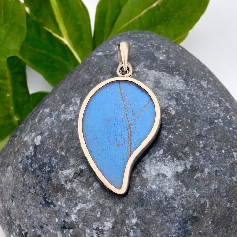 Morpho Wing Pendant .925 Sterling Silver