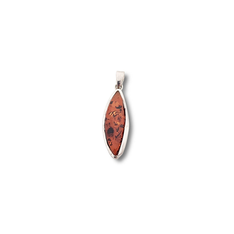 Baltic Amber Pendant .925 Silver