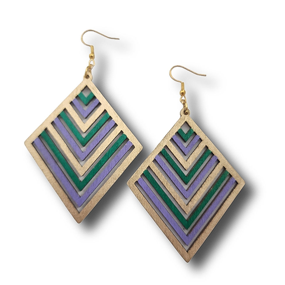 Thumbnail: Mardi Gras Rhombus Earrings