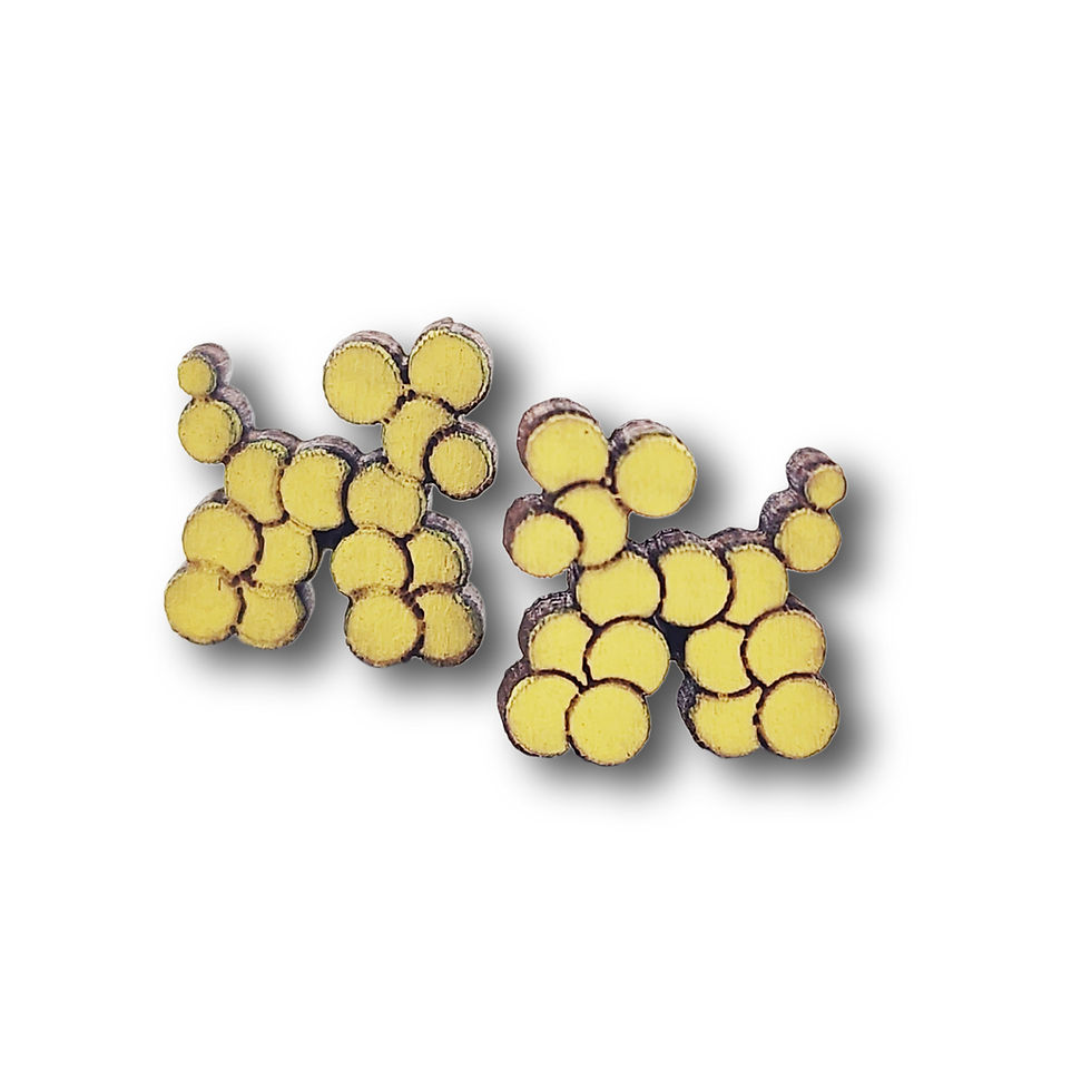 Thumbnail: Bead Dog Mardi Gras Stud Earrings Gold