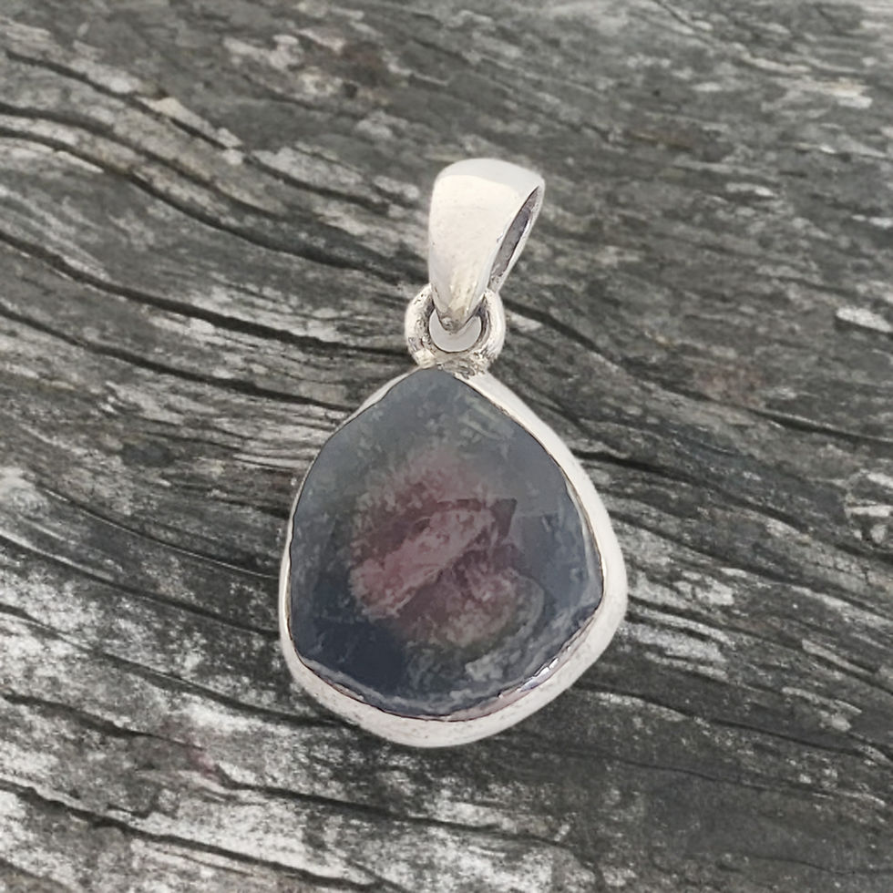 Watermelon Tourmaline Pendant .925 Sterling Silver (FF)