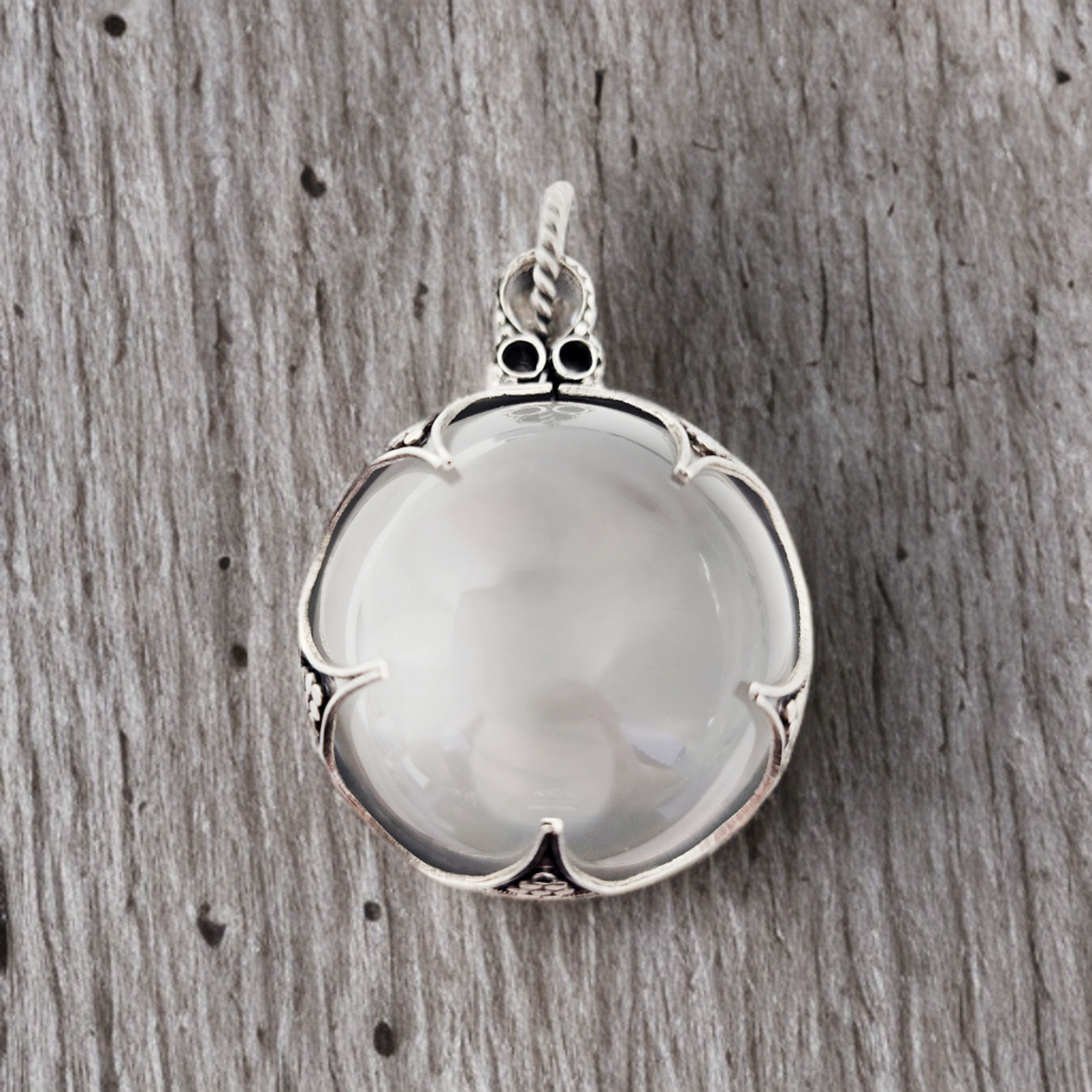 Crystal Quartz Pendant .925 Silver 2.25" (CB)