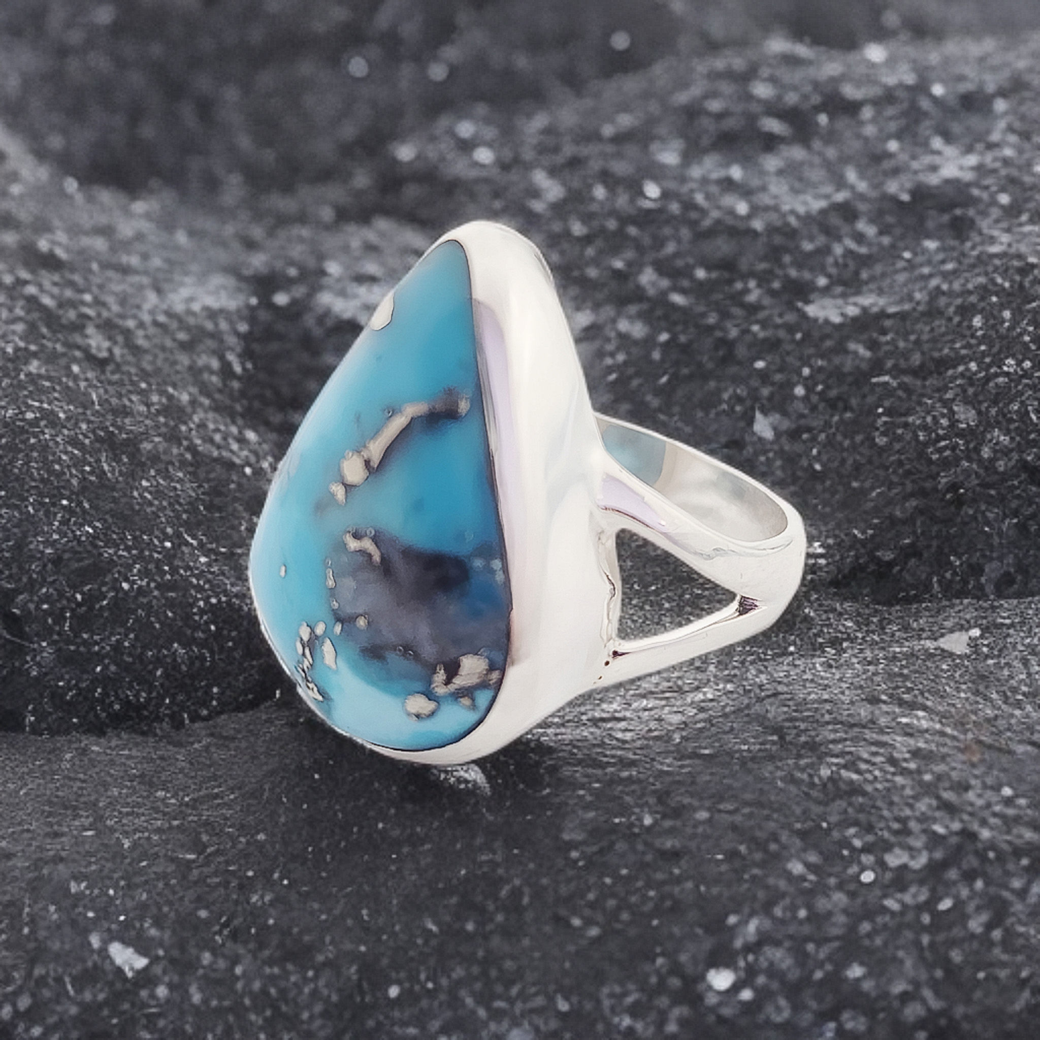 Persian Turquoise Ring .925 Sterling Silver (TDC)