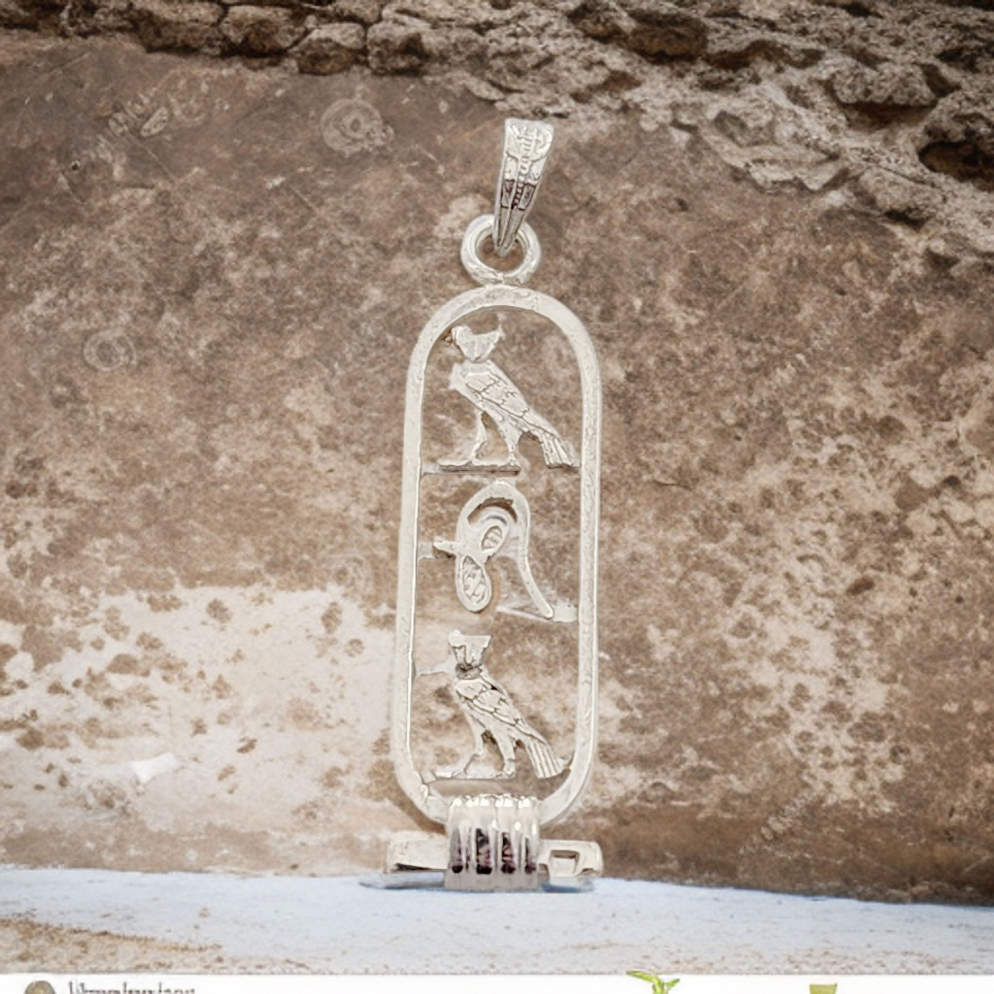 Mom Cartouche Pendant .925 Sterling Silver