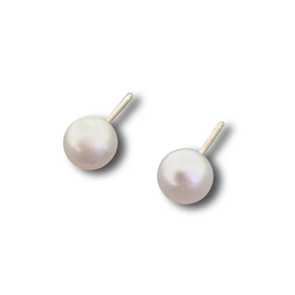 Thumbnail: Pearl Post Earrings Surgical Steel (R) WBS