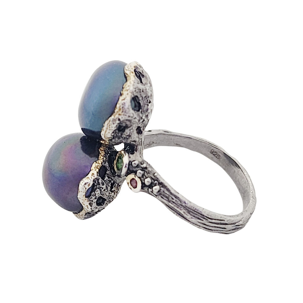 Thumbnail: Pearl Ring .925 Sterling Silver (RC2) Side