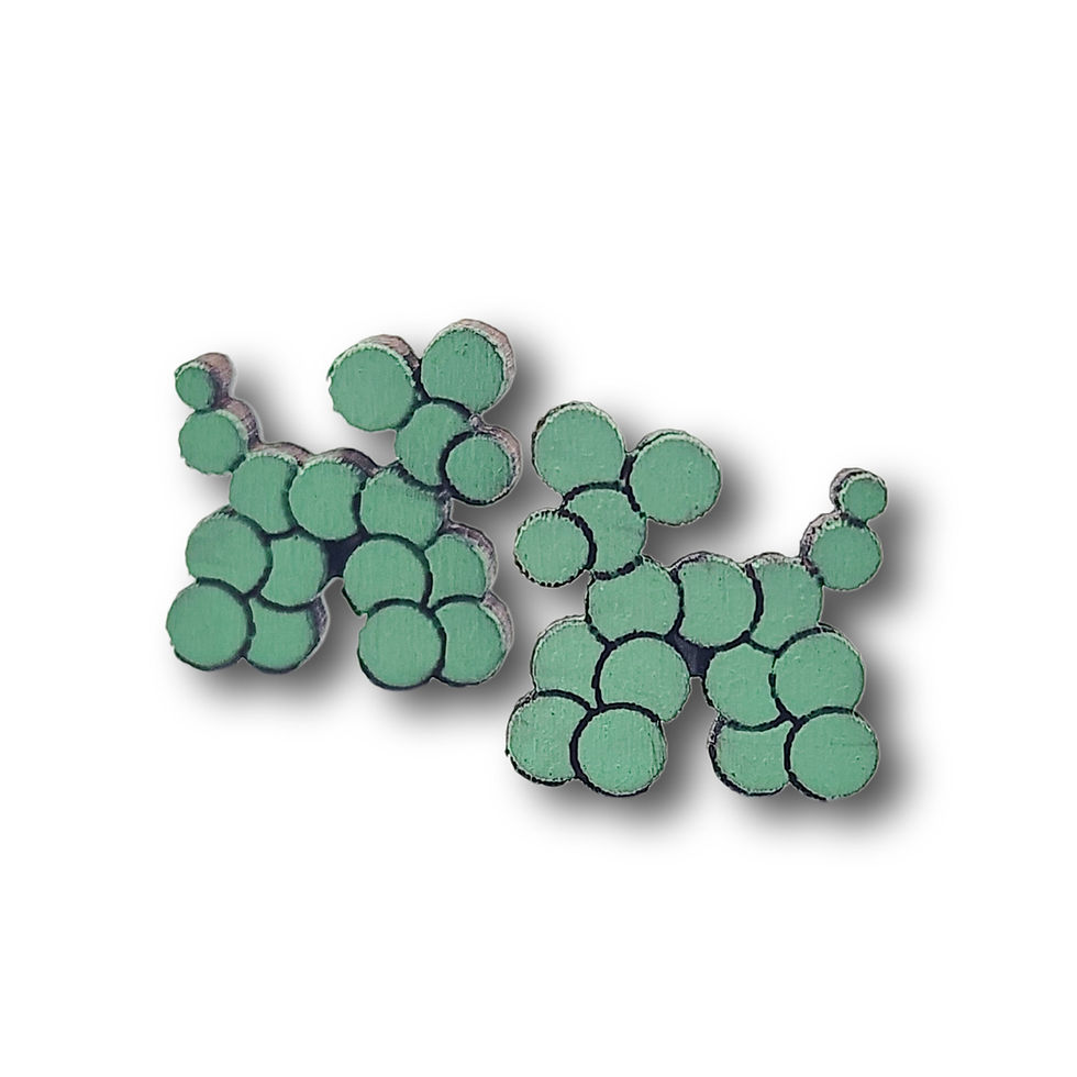 Thumbnail: Bead Dog Mardi Gras Stud Earrings Green