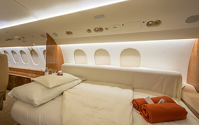 Cat Aviation F7X JST Cabin night
